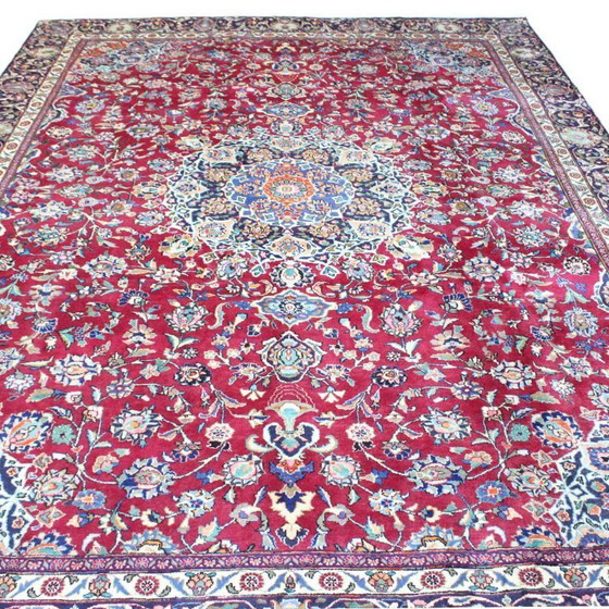 Image 1 of Hand-knotted Persian carpet Mashhad 370x270