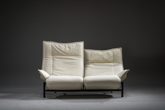 Image 1 of Vintage Cassina Veranda Reclining Sofa in Cream Leather, 1980s