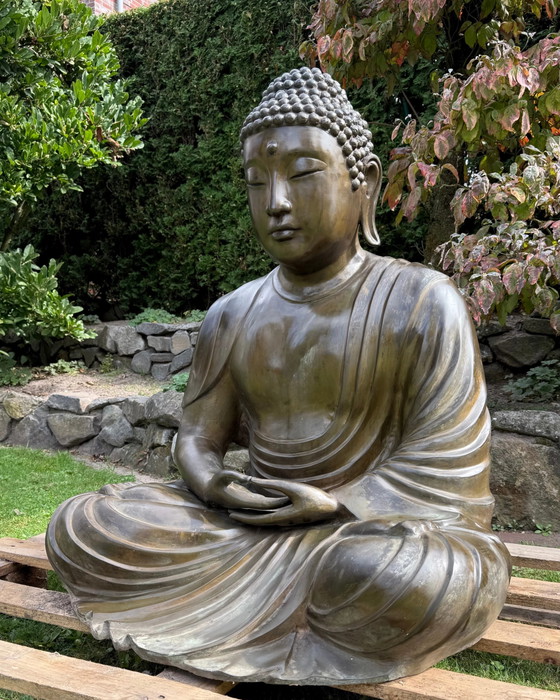 89 cm Buda Amida Japonés de Bronce – Estilo Kamakura Daibutsu – Amida Mudra XXL – Esculturas, Bronze (photo 9 of 11)