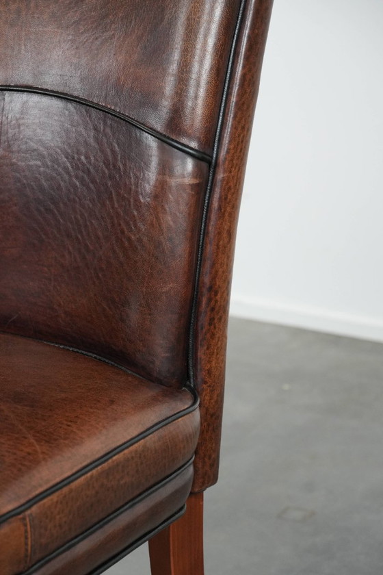 Image 1 of 2 sedie da pranzo in pelle di pecora con carattere e bellissimi colori caldi