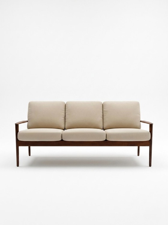Image 1 of Grete Jalk 3-seater Scandinavian sofa for Poul Jeppesen - 1960