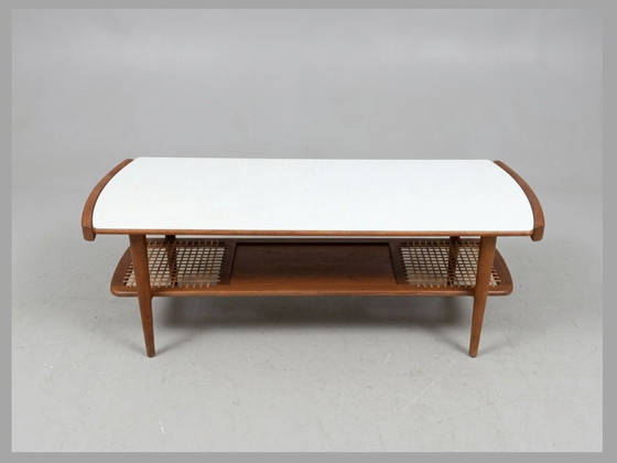 Image 1 of Louis van Teeffelen Coffee Table No. 37 – Teak & Rattan, Webe, 1960s