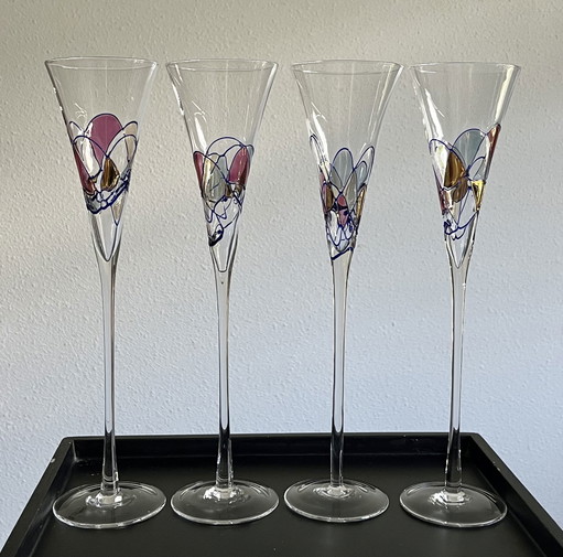 Juego de 4 copas de champán de diseño