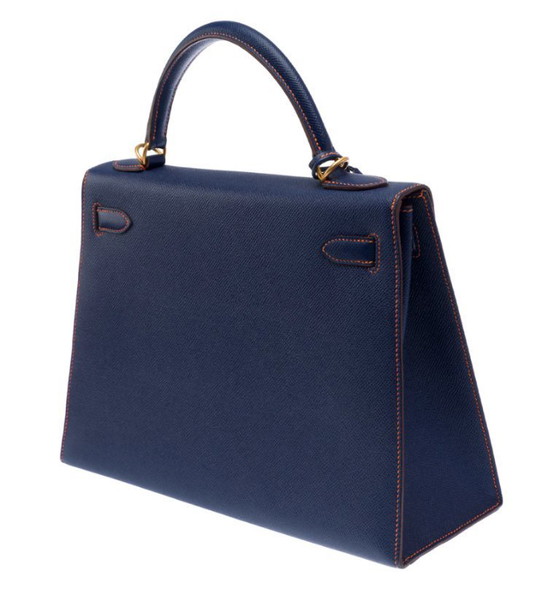 Image 1 of Borsa Hermes Kelly 32 En Cuir Bleu - 103430