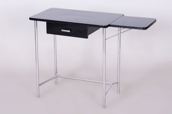 Mesa disociativa pequeña Bauhaus restaurada, de Mücke-Melder, cromada, checa, años 30 – Mesas auxiliares (photo 7 of 9)