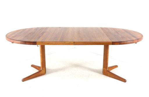 Round Danish 2x extendable solid teak dining table midcentury – eettafels, Wood (photo 2 of 15)