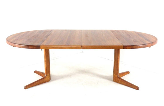Round Danish 2x extendable solid teak dining table midcentury – Wood (photo 2 of 15)