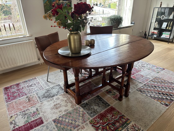 Image 1 of Cherrywood drop-leaf diner table
