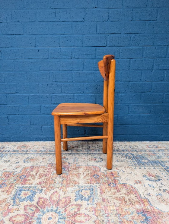 Image 1 of Vintage grenen eettafel met vier stoelen, jaren 70