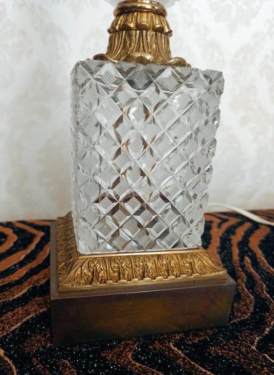 Vintage Crystal & Brass Table Lamp 75 Cm (photo 5 of 15)