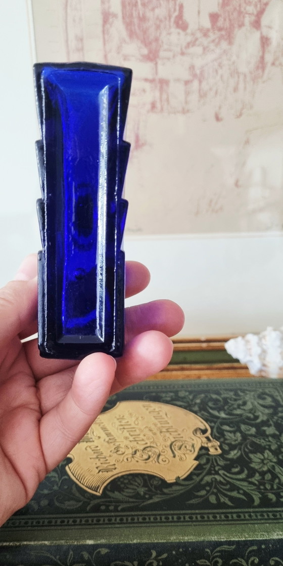 Vintage Art Deco Style Cobalt Blue Glass Perfume Bottle Set Of 3 – Decorative Objects (photo 9 of 10)