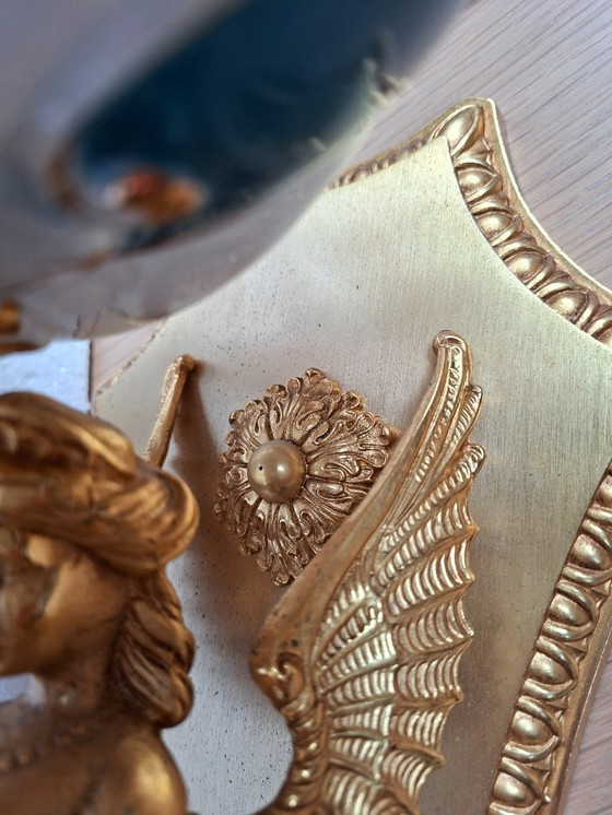 Image 1 of EXCLUSIVE SET: 8 "F.B.A.I. & TICHE" Wall Lights – Gold-Plated Brass and Cobalt Blue Porcelain