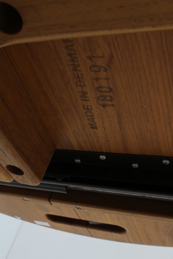 Image 1 of Vintage Danish round extendable dining table solid teak