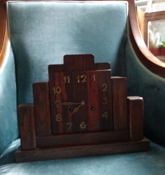 Orologio trapezoidale Art Deco Wurttenberg JungHans, Wurttemberg Junghans, Legno, Ottone, Marrone (foto 3 di 12)