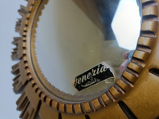 Image 1 of Vintage Golden Sunburst Mirror, 1960s