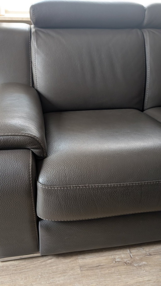 Italienische LAS Celio Ledercouch – elektrisch verstellbar, Top-Zustand