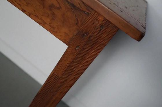 Image 1 of Tavolino o scrivania rustica francese d'epoca in pino, anni '50