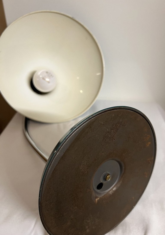 Verstellbare Schreibtischlampe Kaiser Idell Modell 6786 „Hexenhut“ Tischleuchte – Seegrün/Petrol (1950er) (photo 7 of 10)