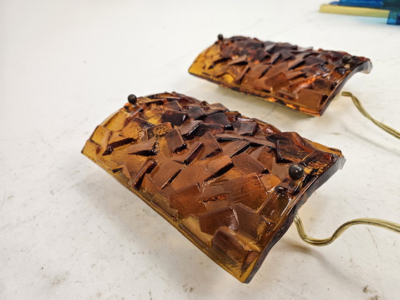 Image 1 of Conjunto de apliques de cristal ámbar Vitrika