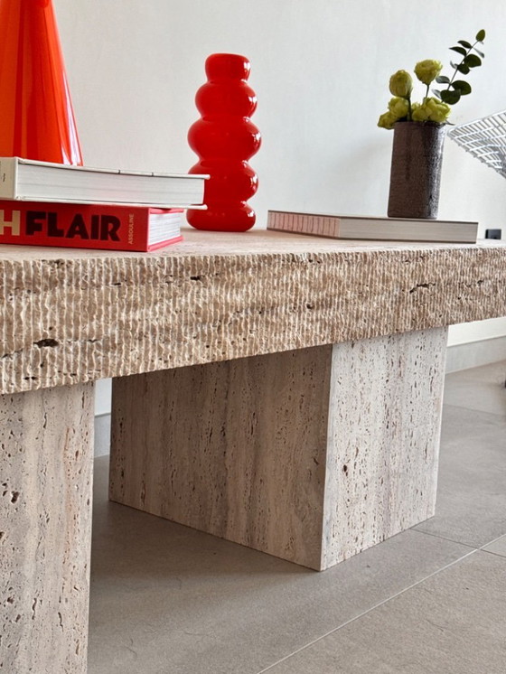 Image 1 of Robust travertine coffee table