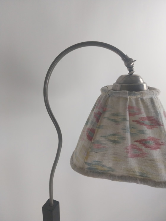 1 x Halabala style Art Deco Floor light with tray 1930s, Metal, Textile, Black (photo 7 of 9)
