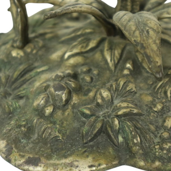 Image 1 of Grote Zonnebloem Asbak Verzilverd Brons S. Agudo