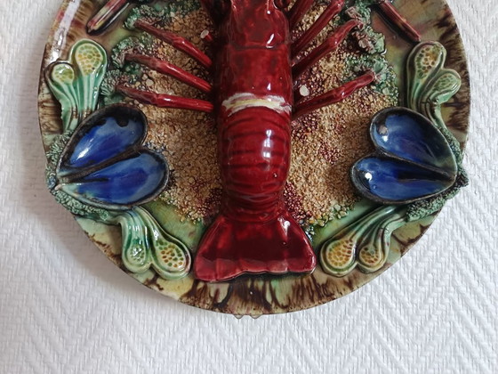 Image 1 of Palissy ceramic lobster plate