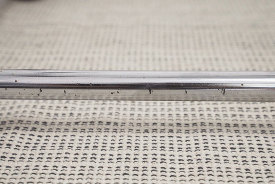 Image 1 of  Atomic MCM Side Table Vintage 1970s Mid Century Modern Space Age Chrome Glass Wood Sphere Joints Molecular Coffee Table 