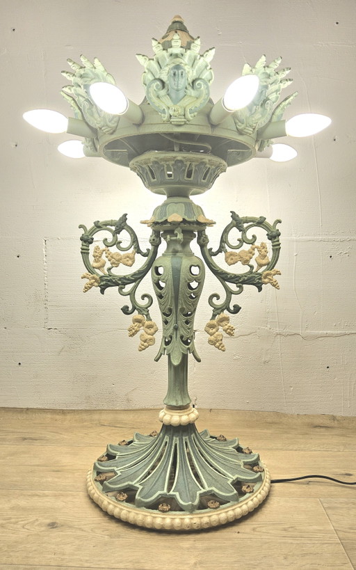 Unique Victorian Cast iron Floor Lamp Art Nouveau French Floor Lamp