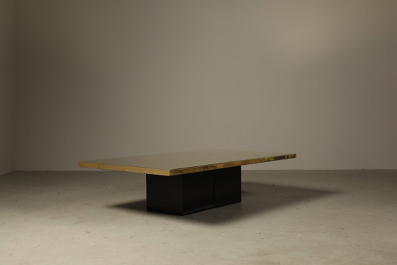 Image 1 of Mesa de centro de latón grabado de Christian Heckscher, Bélgica, década de 1970.