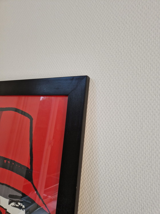 Image 1 of Large Franckie Alacron woman in red raincoat pop art icon