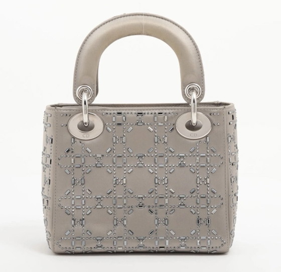 Borsa Mini Lady Dior in raso e cristalli strass con motivo Cannage – Borse a mano, Cristallo, Metallo (photo 3 of 15)