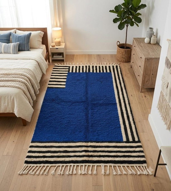 Blue Berber Rug with Geometric Patterns 200/270cm – Rugs & carpets, Wool (photo 5 of 6)