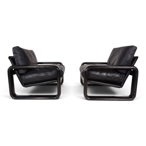 Set di 2 poltrone lounge in pelle Rosenthal Hombre di Burkhard Vogtherr, 1970 – fauteuils, Leather, Vintage (photo 2 of 20)