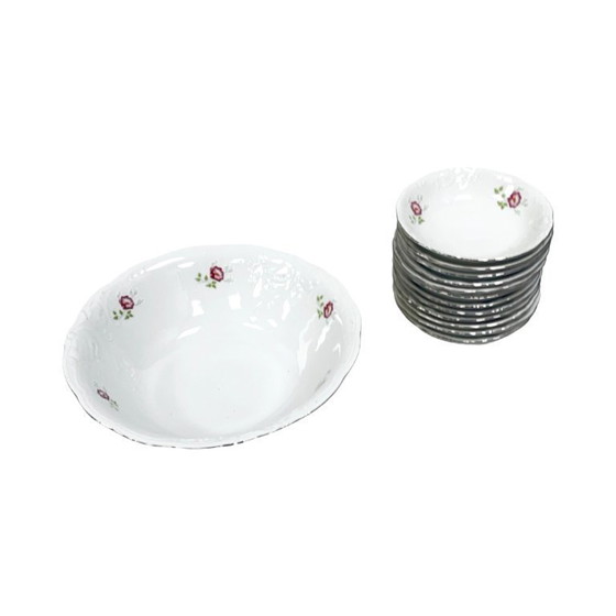 Image 1 of Porcelain set from the Wałbrzych Porcelain Factory - 13 pieces, floral decoration, PRL