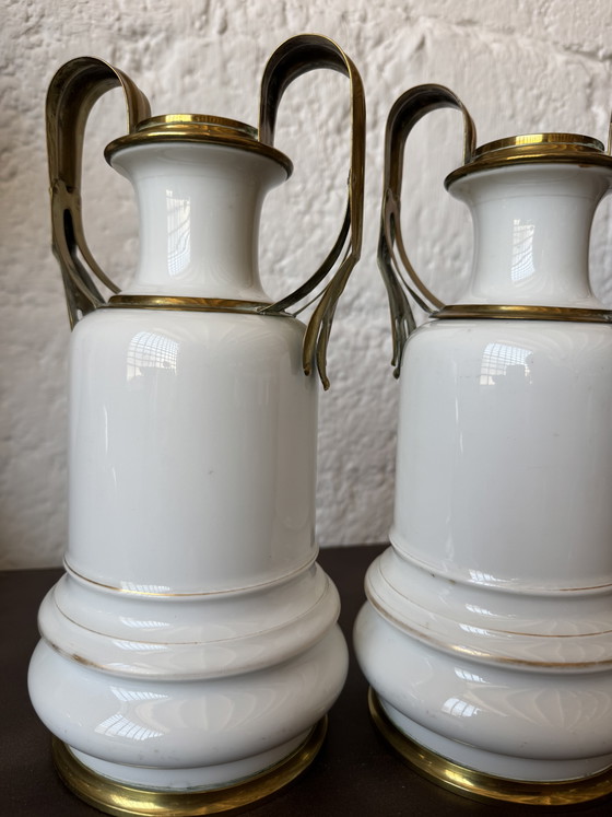 Image 1 of Old Parisian porcelain vases, 19th century