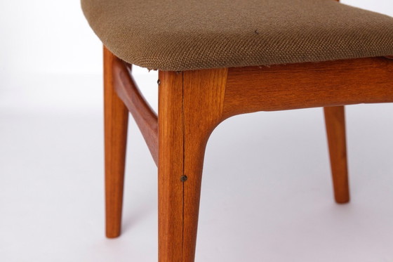 Image 1 of Set of 8 Schiønning & Elgaard Chairs – 1960s Danish Design for HS Møbler, Teak Dining Chairs, Green Upholstery, Restored