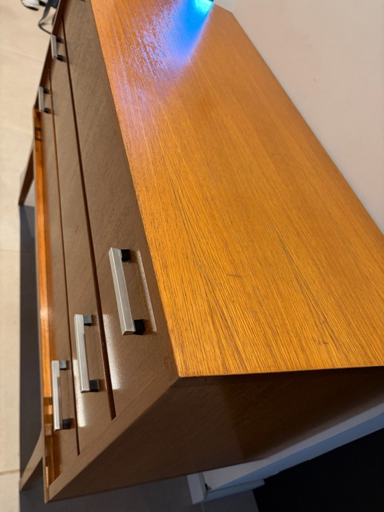 Vintage Mid-Century Chest of Drawers with 3 Drawers | 1960s Style, Wood, Brown (photo 5 of 10)