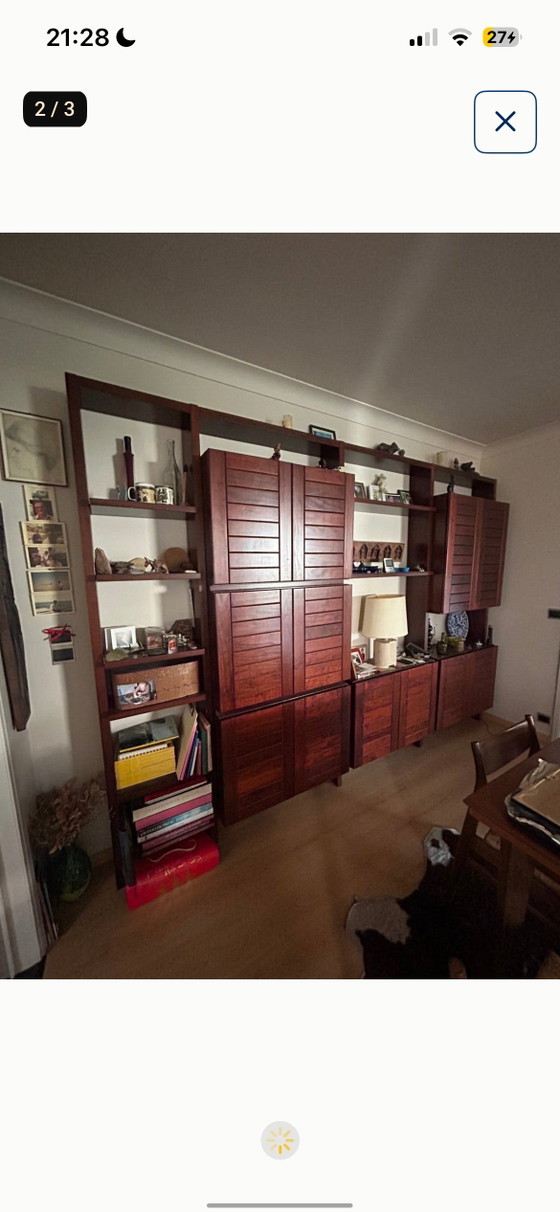 Modular wall rack vintage Danish design rosewood – Wall cabinet (photo 3 of 5)