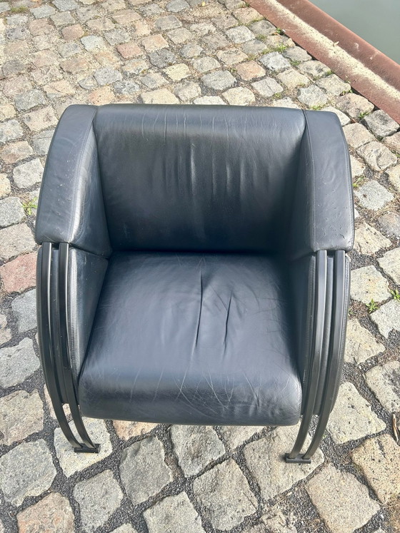 Poltrona vintage postmoderna | Young International – Poltrone, Pelle, Metallo (photo 7 of 11)