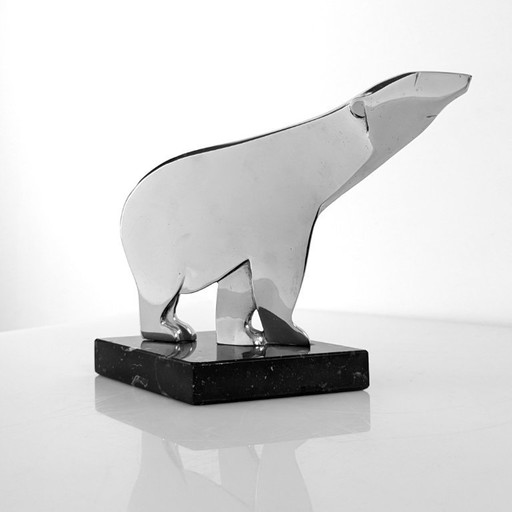 Art Deco Polar Bear Sculpture by Karl Hagenauer, Austria, 1920s