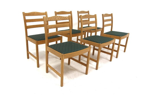 Set aus 6 skandinavischen Eichenstühlen, Schweden, 1960