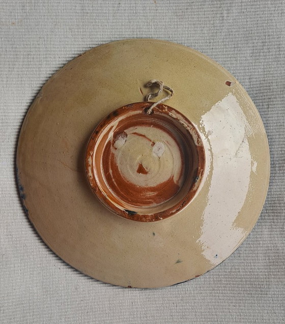 Plato de cerámica mediterránea hecha a mano de los años 70, 27 cms. – Decoración de pared, Ceramic (photo 8 of 8)
