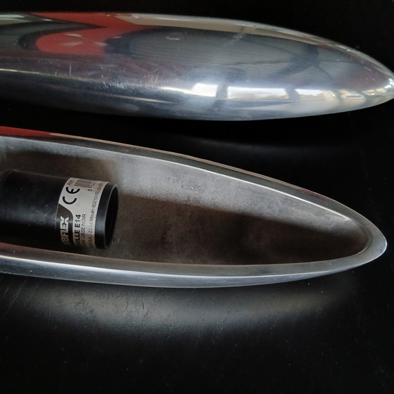 Image 1 of Italiaanse design wandlampen in verchroomd aluminium