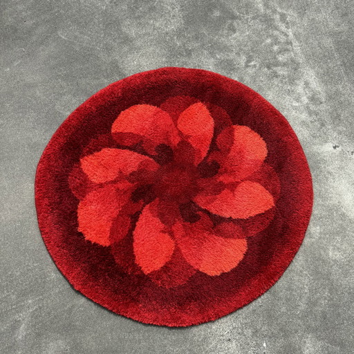 Tapis vintage fleur pop art 1970