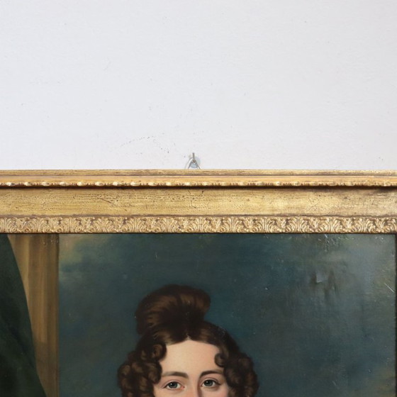 Image 1 of Ritratto di giovane donna, olio su tela, Italia, XIX secolo