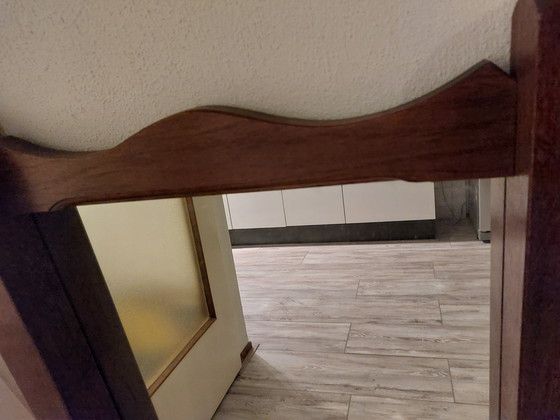 Image 1 of Wood Solid Mirror With 2 Sturdy Hanging Hooks