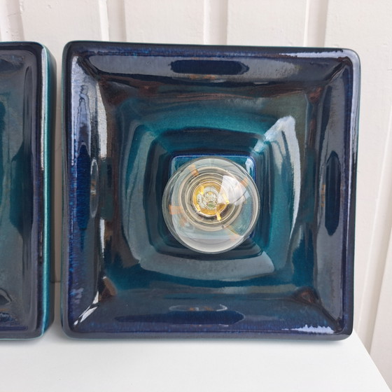Rare find: 2 Hustadt lamps in petrol green (+ one free) Mid-Century Space Age 1970s – Hustadt Leuchten (photo 8 of 14)