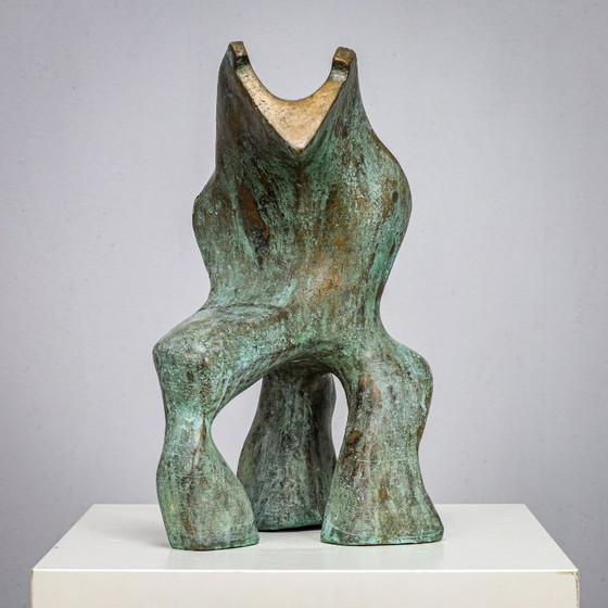 Image 1 of Gepatineerde biomorfe bronzen sculptuur van Jacob Hordijk, jaren 1990