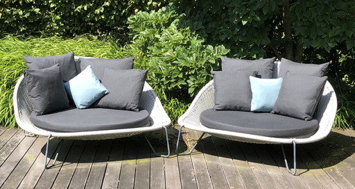 2x Borek Pasturo daybed with seat cushion & 10 cushions